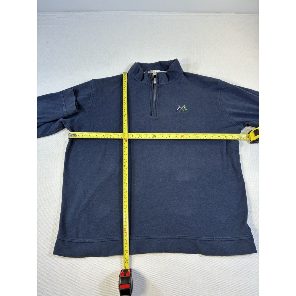 Peter Millar Men's 1/4 Zip Pullover Navy Blue Cotton Blend‎ XL - Picture 9 of 10
